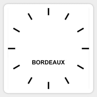 BORDEAUX Time Zone Wall clock Sticker